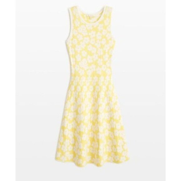 Etcetera ss. S Yellow White Daisies Floral Knit Fit And Flare Midi Dress Classic - Picture 1 of 12